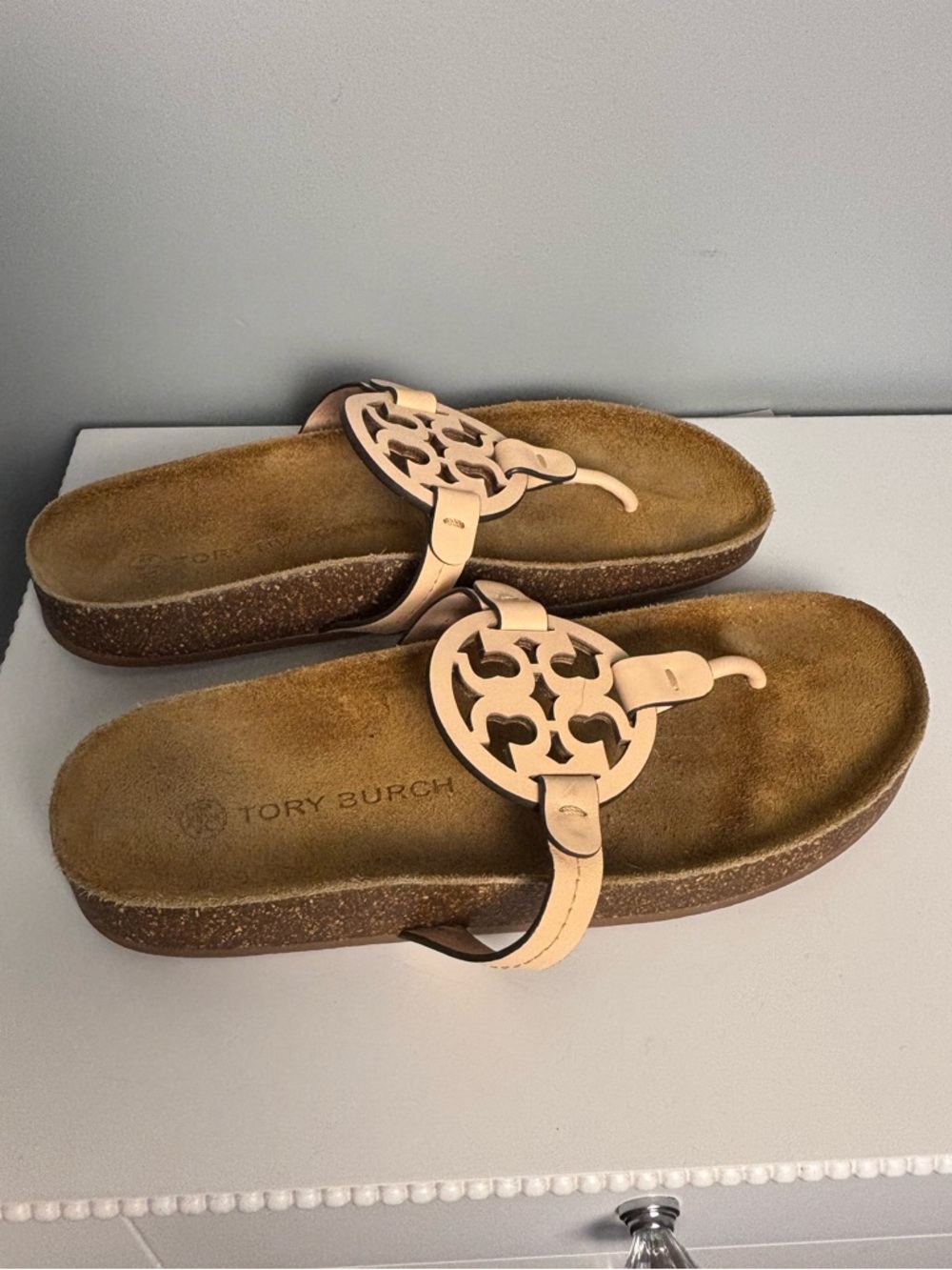 Tory Burch Miller Cloud Sandals in Peach